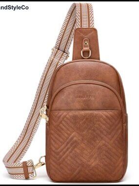Anti Theft RFID Crossbody Sling Bag Vegan Leather Women Travel Purse
